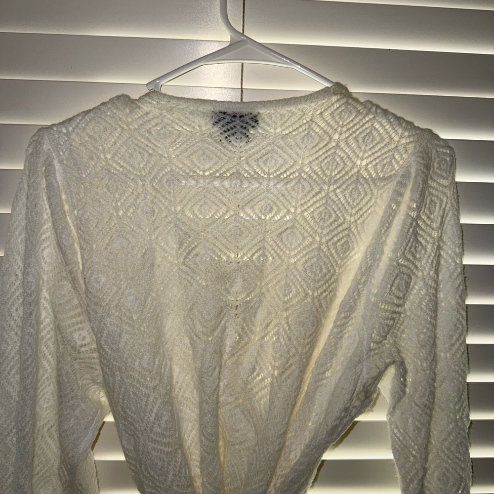 City Chic Cream Textured Wrap Robe - Picture 8 of 9